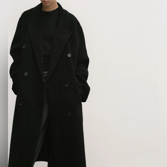 Zara Double Faced Wool Blend Double Breasted Coat - Picture 12 of 16